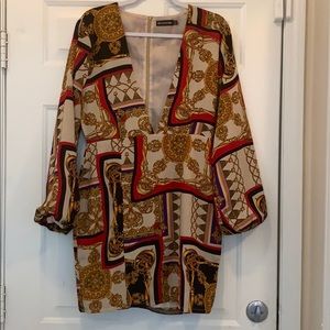 Pretty Little Thing Mini Print Dress With Split